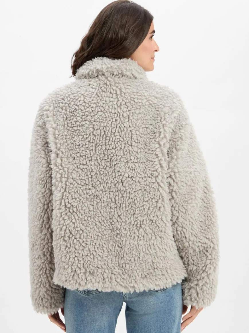 Amber & June Jacken & Westen*Damen Teddyjacke hellgrau uni