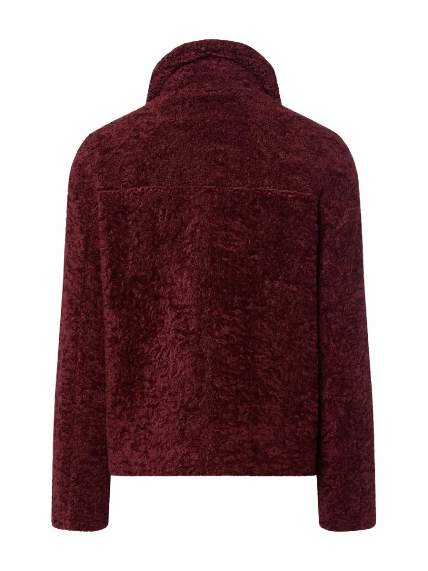 Marie Lund Jacken & Westen*Damen Teddyjacke bordeaux uni