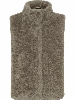 Olsen Jacken & Westen*Damen Teddy-Weste taupe uni