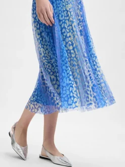 Rich & Royal Röcke*Damen Tüllrock blau zitrone gemustert