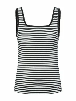 Tommy Hilfiger Shirts & Tops*Damen Top schwarz ecru gestreift