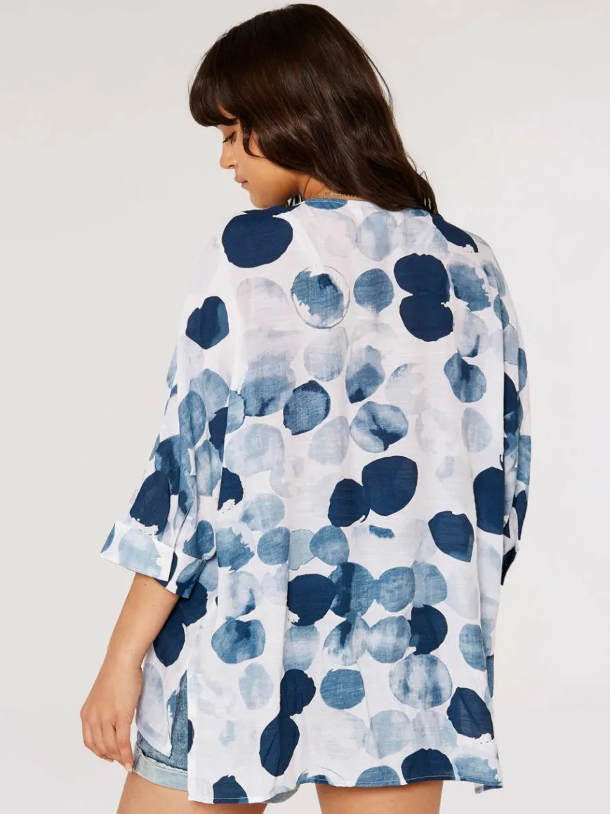 Apricot Blusen*Damen Top marine gemustert