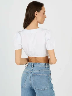 JCC Blusen*Damen Trachtenbluse weiß uni