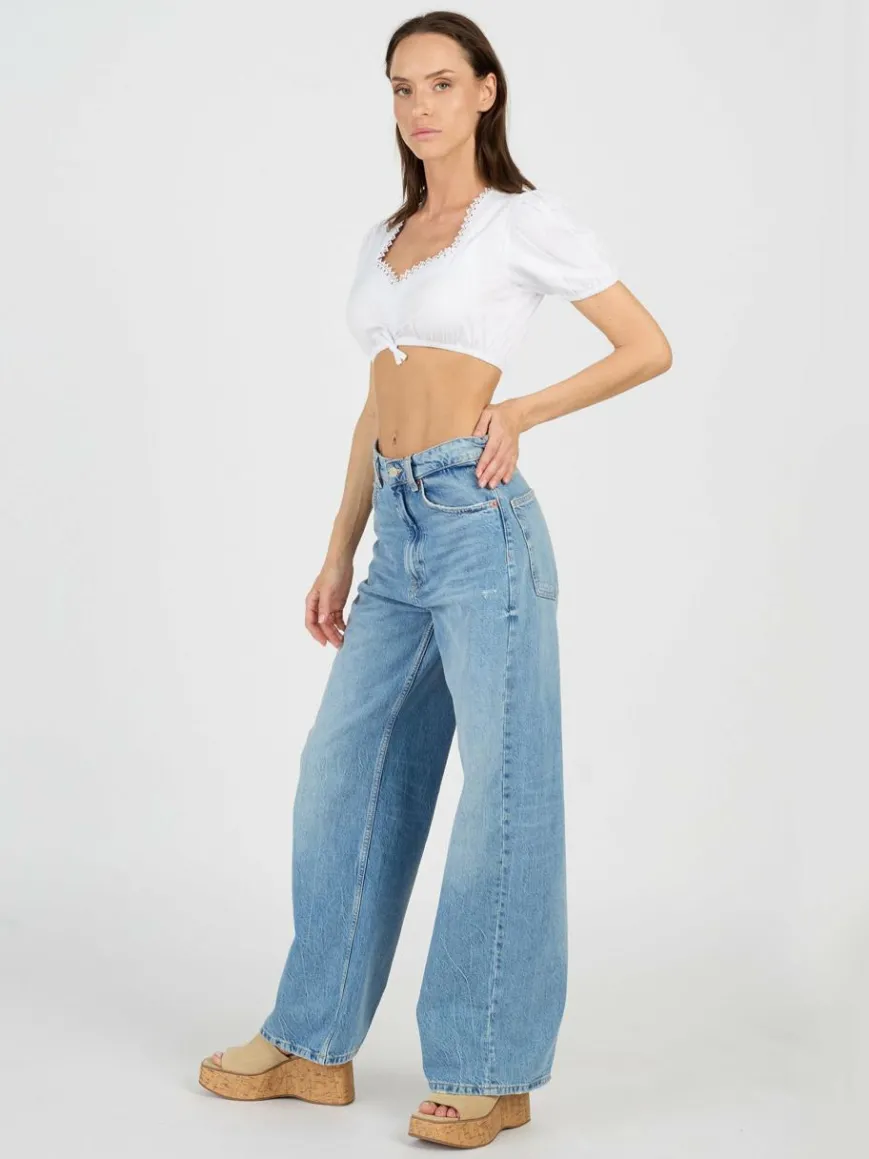 JCC Blusen*Damen Trachtenbluse weiß uni