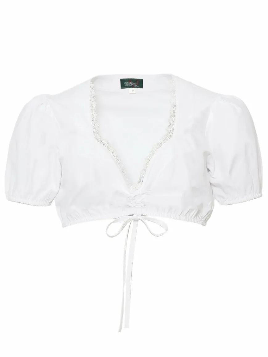 JCC Blusen*Damen Trachtenbluse weiß uni