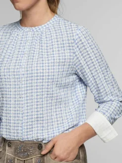 Spieth & Wenksy Blusen*Damen Trachtenbluse - Angela hellblau kariert