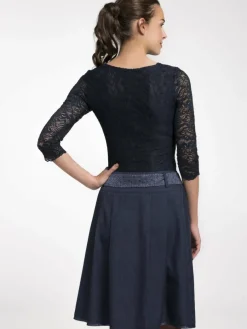 Spieth & Wenksy Blusen*Damen Trachtenblusen - Alheim blau uni