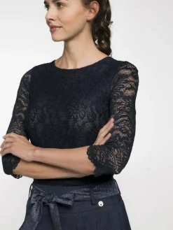 Spieth & Wenksy Blusen*Damen Trachtenblusen - Alheim blau uni