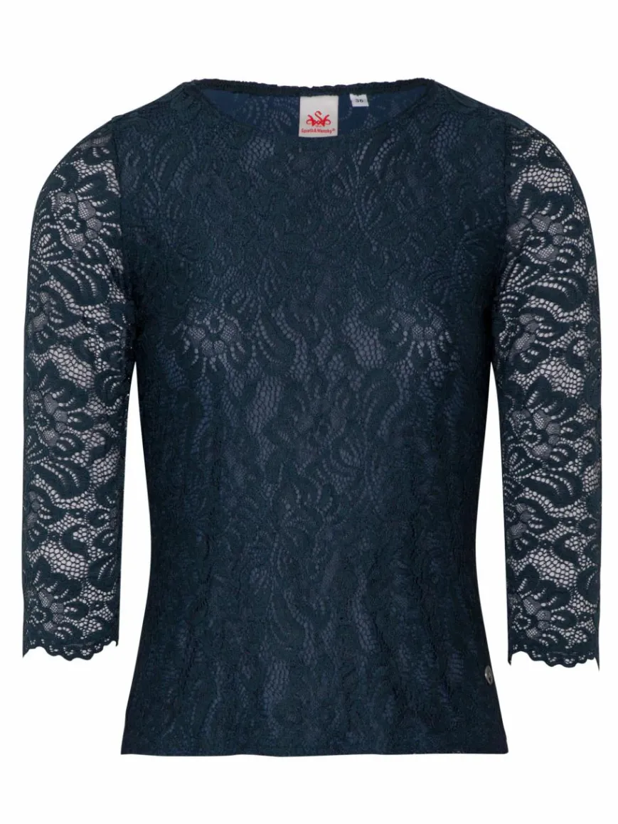 Spieth & Wenksy Blusen*Damen Trachtenblusen - Alheim blau uni