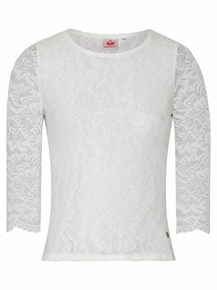 Spieth & Wenksy Blusen*Damen Trachtenblusen - Alheim weiß uni