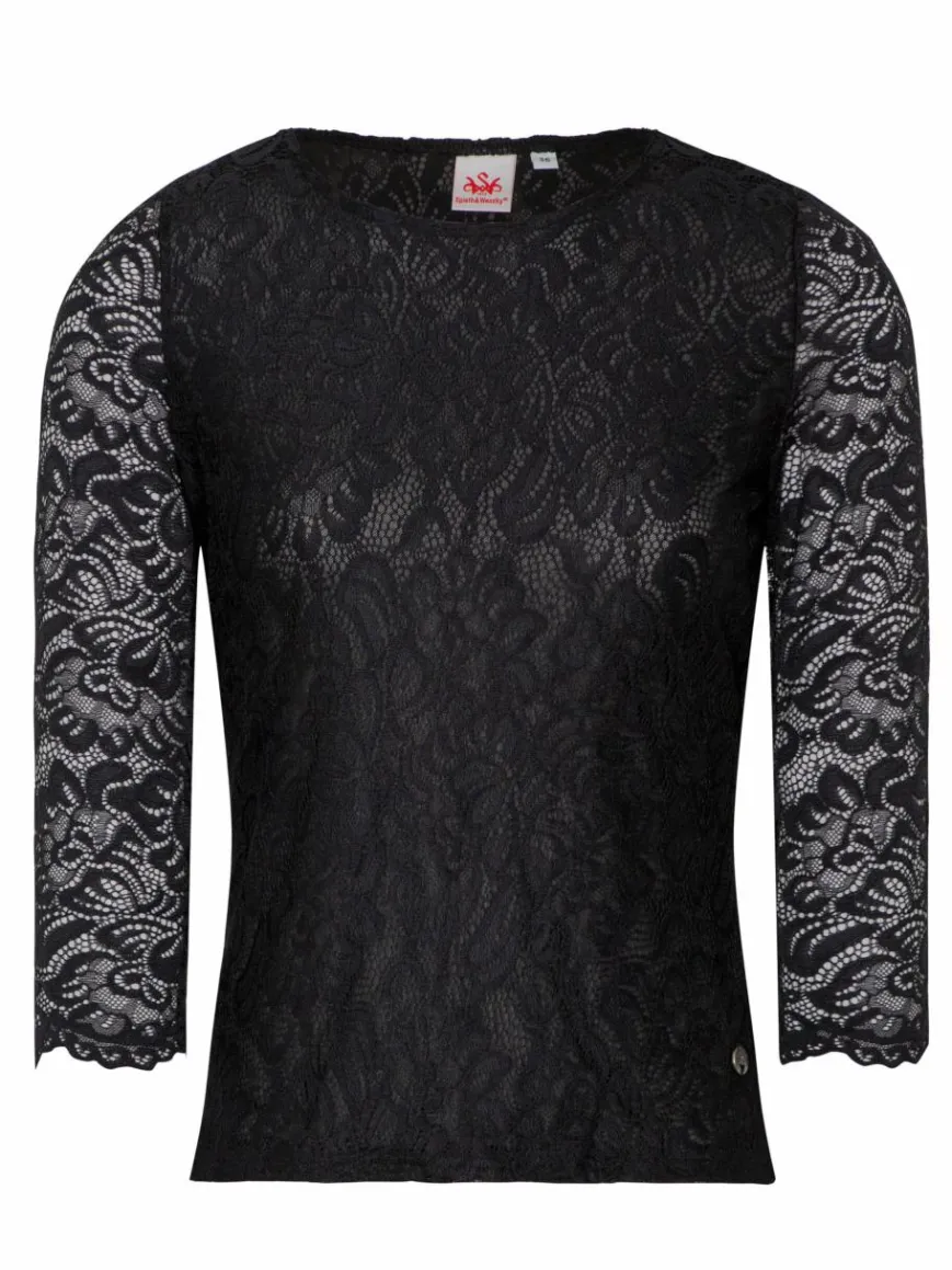 Spieth & Wenksy Blusen*Damen Trachtenblusen - Alheim schwarz uni