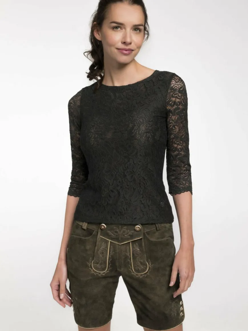 Spieth & Wenksy Blusen*Damen Trachtenblusen - Alheim grün uni