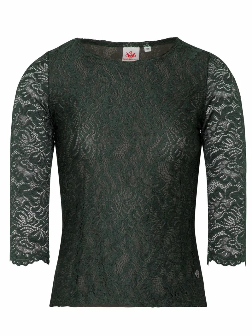 Spieth & Wenksy Blusen*Damen Trachtenblusen - Alheim grün uni