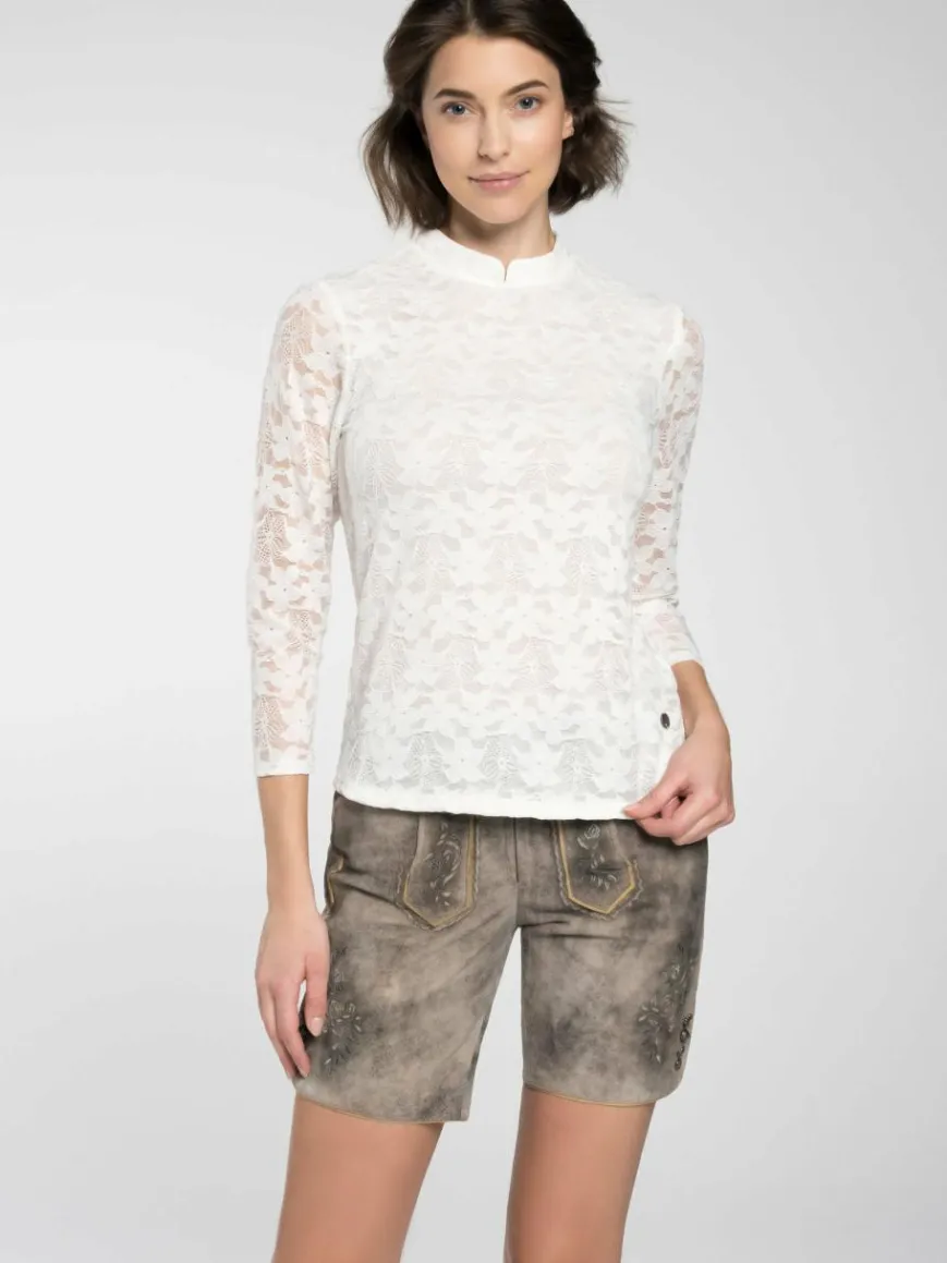 Spieth & Wenksy Blusen*Damen Trachtenblusen - Fleurette weiß uni