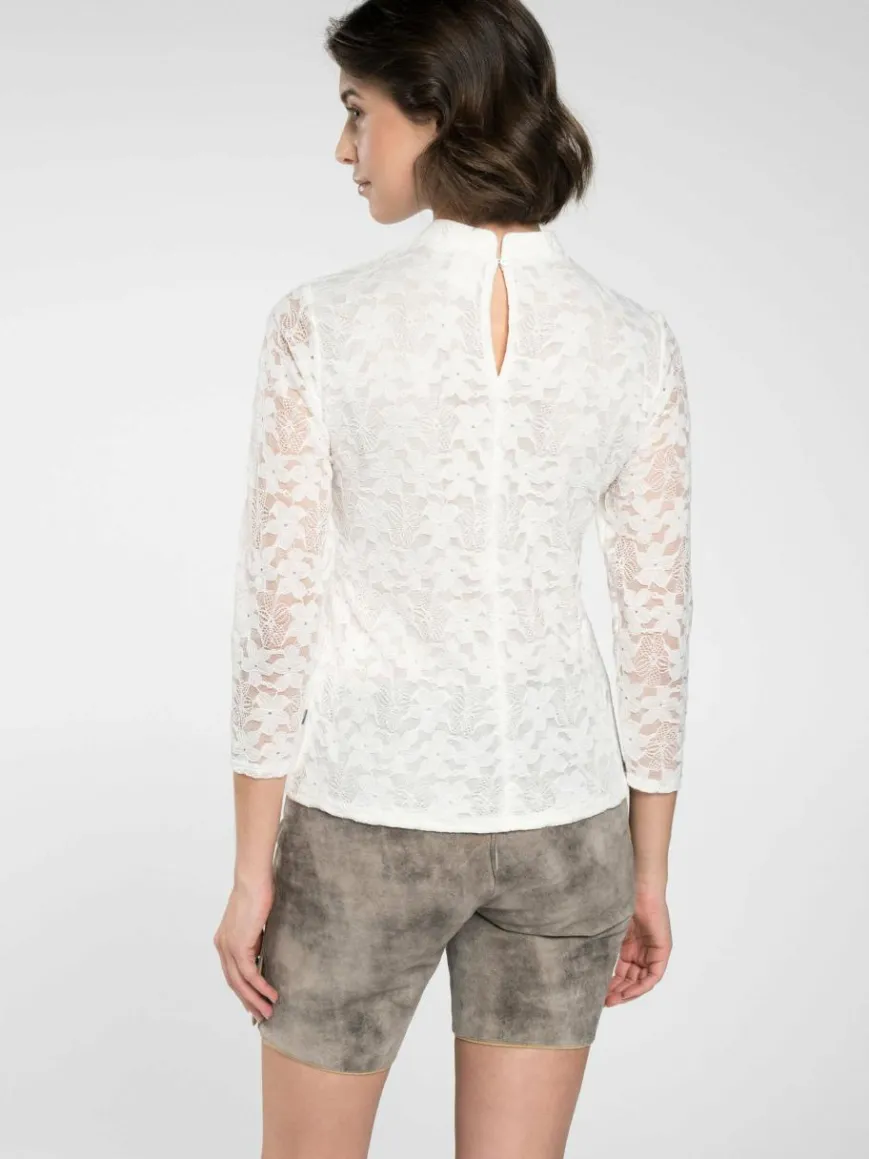 Spieth & Wenksy Blusen*Damen Trachtenblusen - Fleurette weiß uni