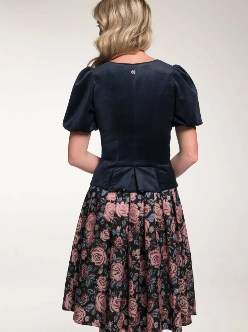 Spieth & Wenksy Blusen*Damen Trachtenmieder - Griffin blau uni