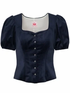 Spieth & Wenksy Blusen*Damen Trachtenmieder - Griffin blau uni