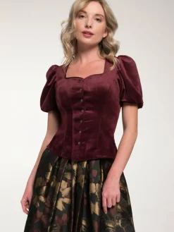 Spieth & Wenksy Blusen*Damen Trachtenmieder - Griffin rot uni