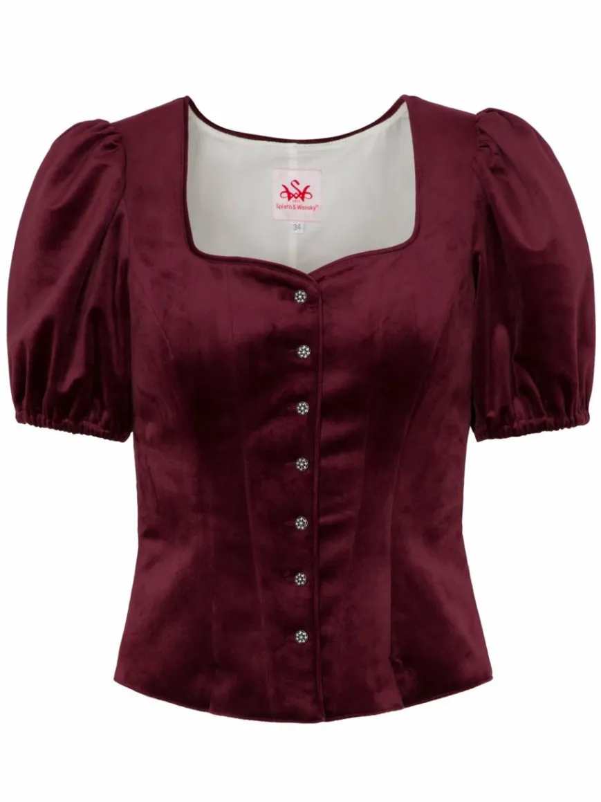 Spieth & Wenksy Blusen*Damen Trachtenmieder - Griffin rot uni