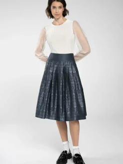 Spieth & Wenksy Röcke*Damen Trachtenröcke - Flocke blau uni