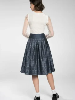 Spieth & Wenksy Röcke*Damen Trachtenröcke - Flocke blau uni