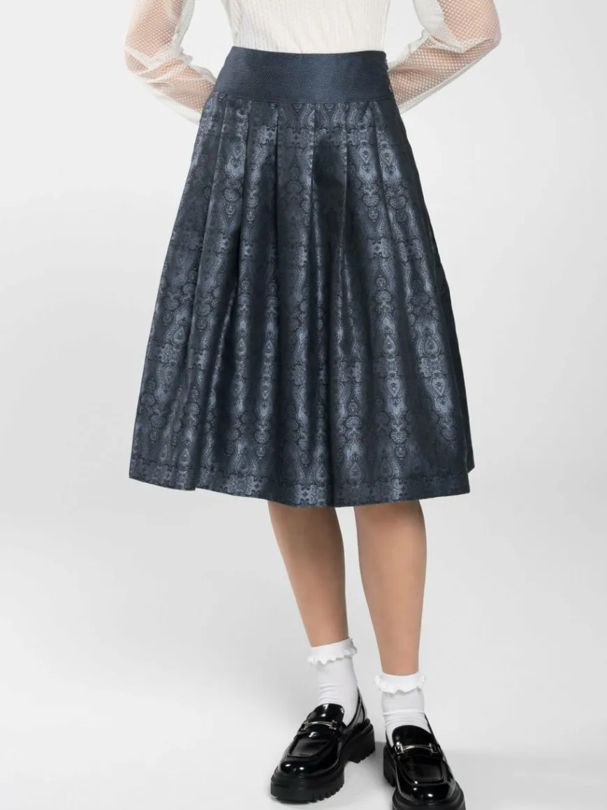 Spieth & Wenksy Röcke*Damen Trachtenröcke - Flocke blau uni