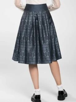 Spieth & Wenksy Röcke*Damen Trachtenröcke - Flocke blau uni