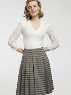 Spieth & Wenksy Röcke*Damen Trachtenrock - Babette taupe gestreift