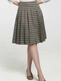 Spieth & Wenksy Röcke*Damen Trachtenrock - Babette taupe gestreift