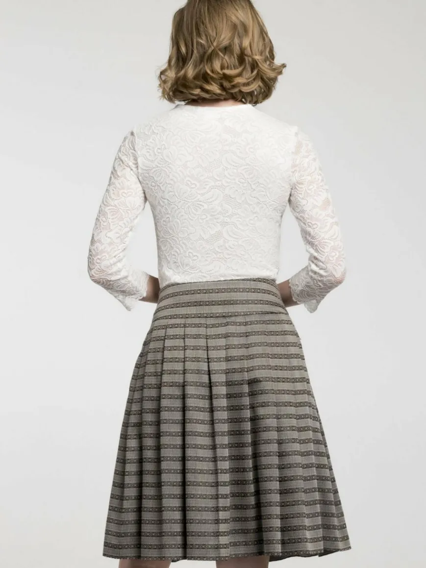 Spieth & Wenksy Röcke*Damen Trachtenrock - Babette taupe gestreift