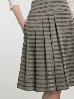 Spieth & Wenksy Röcke*Damen Trachtenrock - Babette taupe gestreift