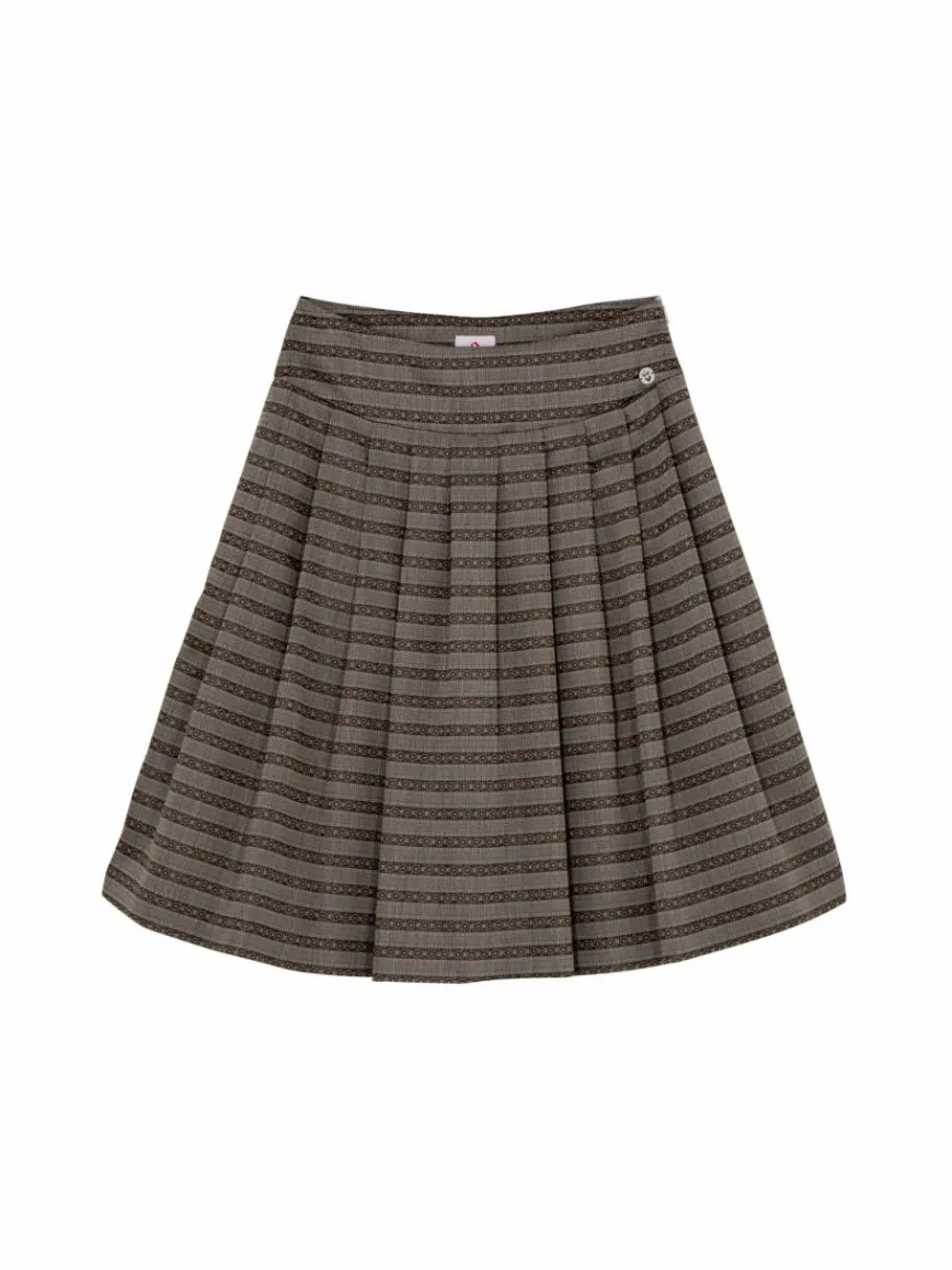 Spieth & Wenksy Röcke*Damen Trachtenrock - Babette taupe gestreift