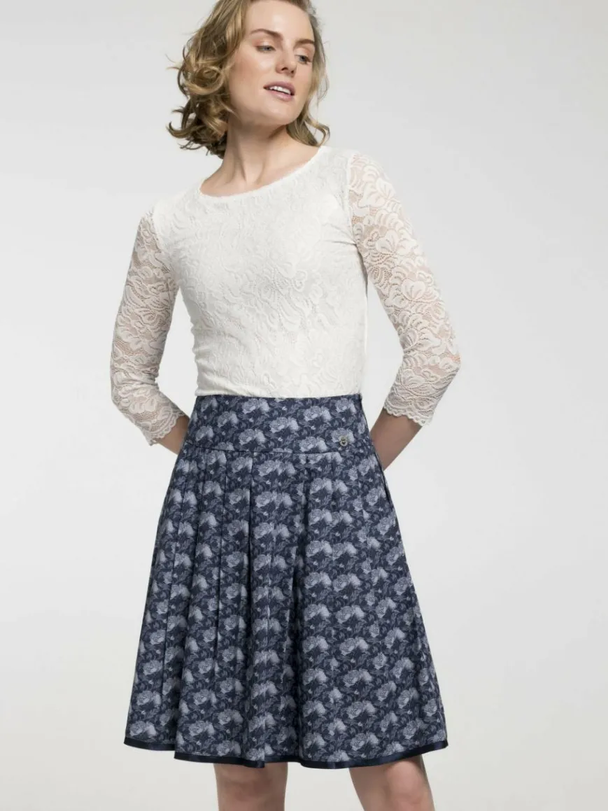 Spieth & Wenksy Röcke*Damen Trachtenrock - Blanchette blau bedruckt