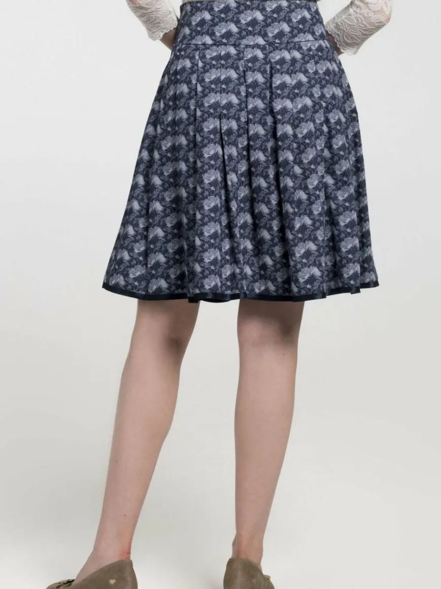 Spieth & Wenksy Röcke*Damen Trachtenrock - Blanchette blau bedruckt