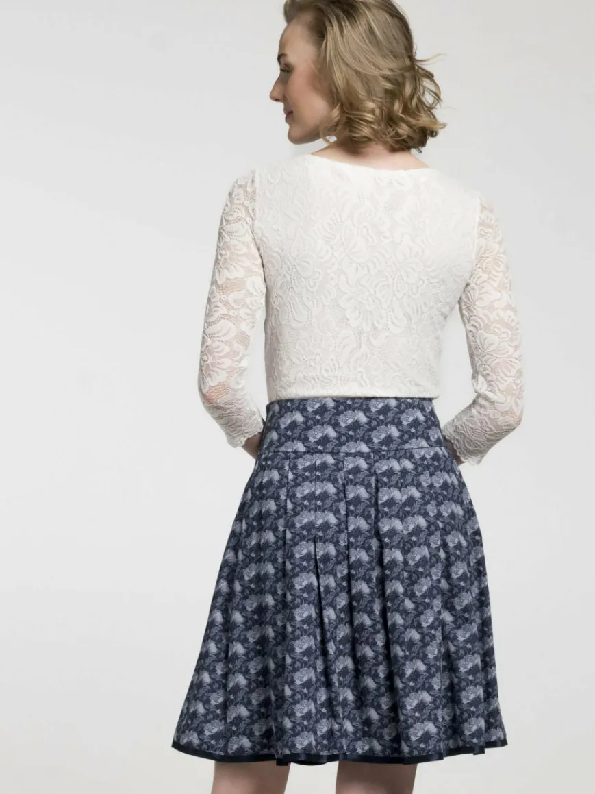 Spieth & Wenksy Röcke*Damen Trachtenrock - Blanchette blau bedruckt