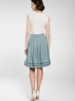 Spieth & Wenksy Röcke*Damen Trachtenrock - Flora türkis uni