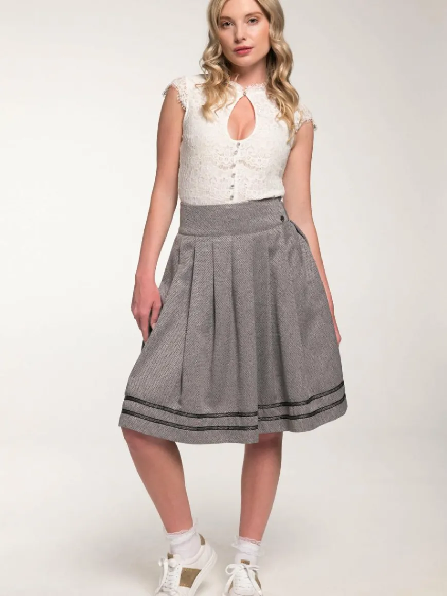 Spieth & Wenksy Röcke*Damen Trachtenrock - Glora grau gestreift