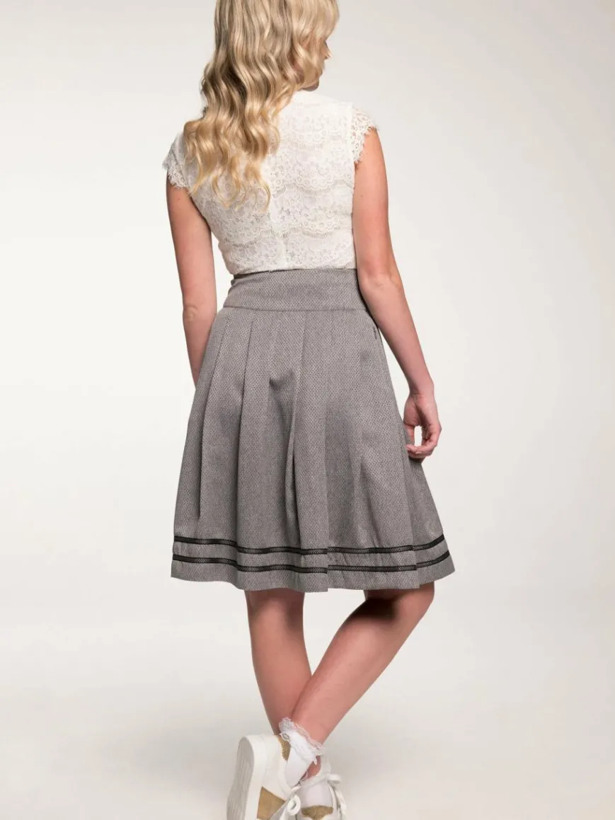 Spieth & Wenksy Röcke*Damen Trachtenrock - Glora grau gestreift