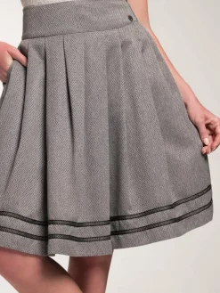 Spieth & Wenksy Röcke*Damen Trachtenrock - Glora grau gestreift