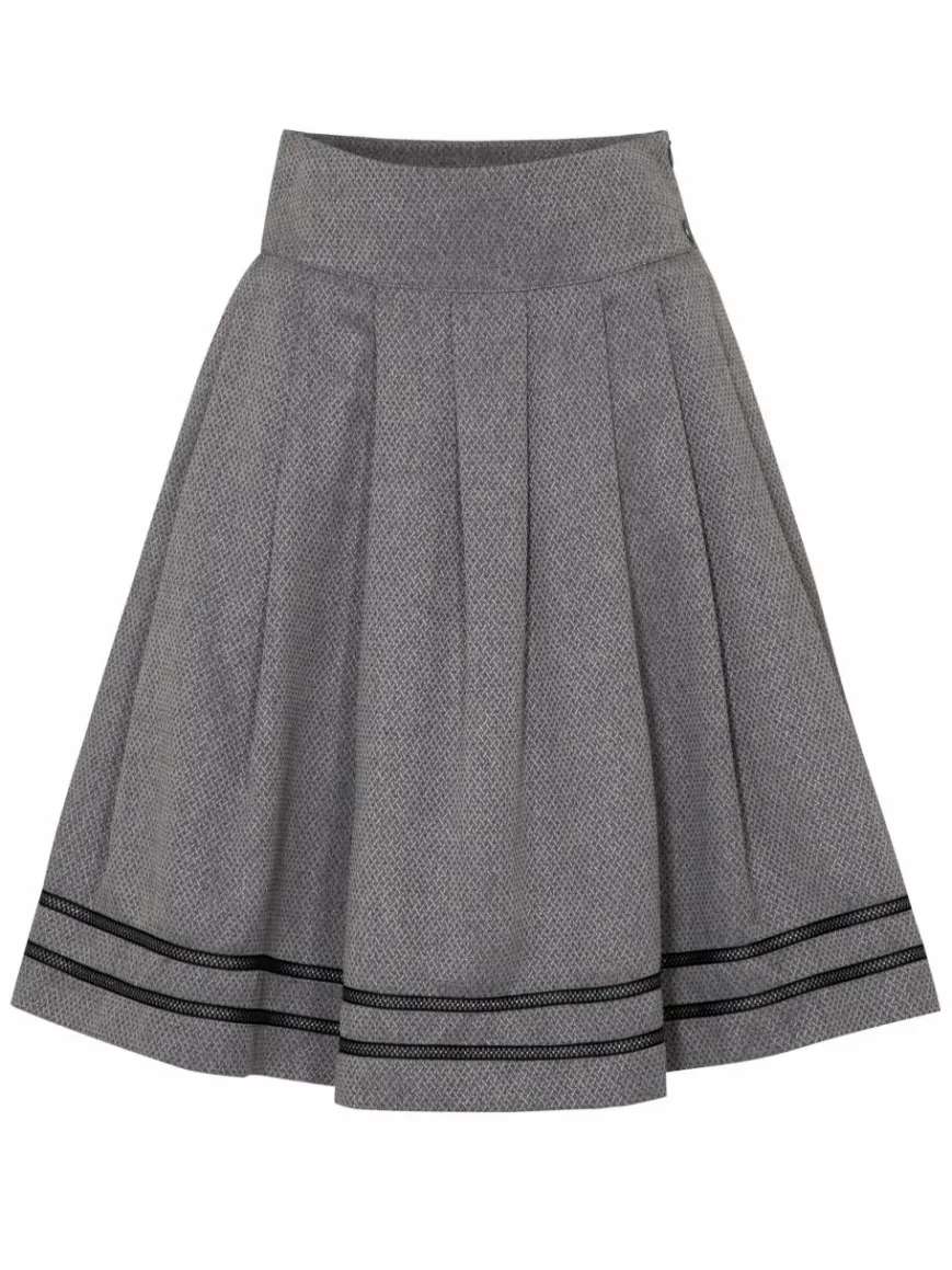 Spieth & Wenksy Röcke*Damen Trachtenrock - Glora grau gestreift