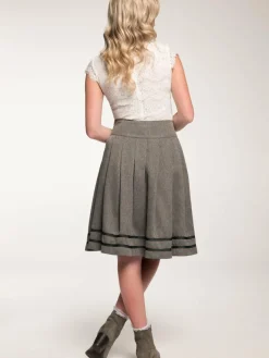 Spieth & Wenksy Röcke*Damen Trachtenrock - Glora oliv gestreift