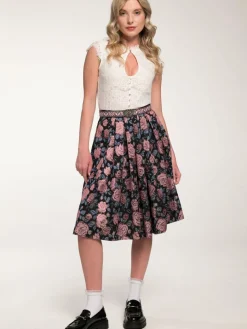 Spieth & Wenksy Röcke*Damen Trachtenrock - Gwyneth schwarz gemustert