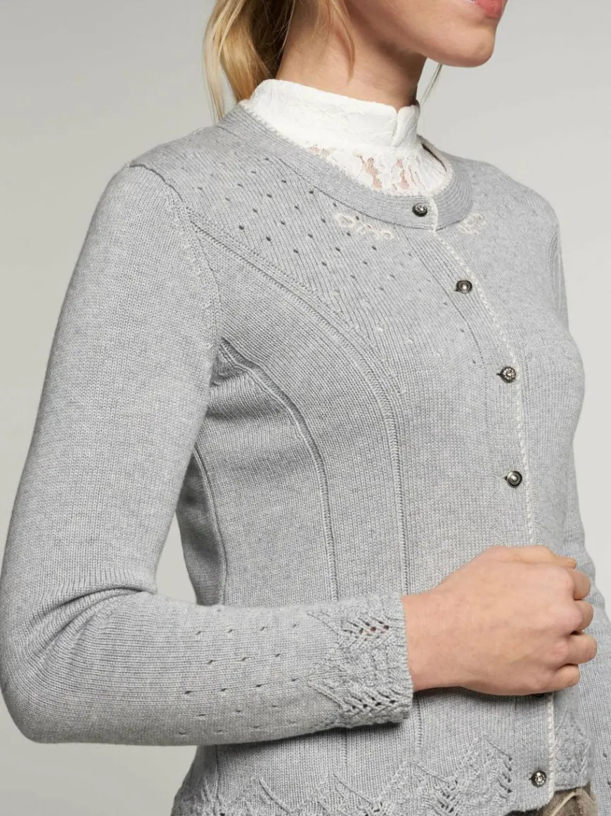 Spieth & Wenksy Pullover & Strickjacken*Damen Trachtenstrickjacke - Arianna grau uni