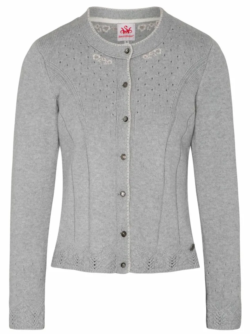 Spieth & Wenksy Pullover & Strickjacken*Damen Trachtenstrickjacke - Arianna grau uni