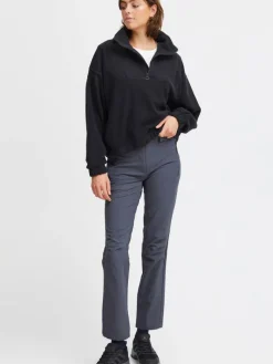 North Bend Sweatshirts & Sweatjacken*Damen Troyer schwarz uni