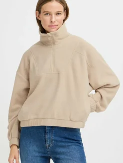 North Bend Sweatshirts & Sweatjacken*Damen Troyer beige uni