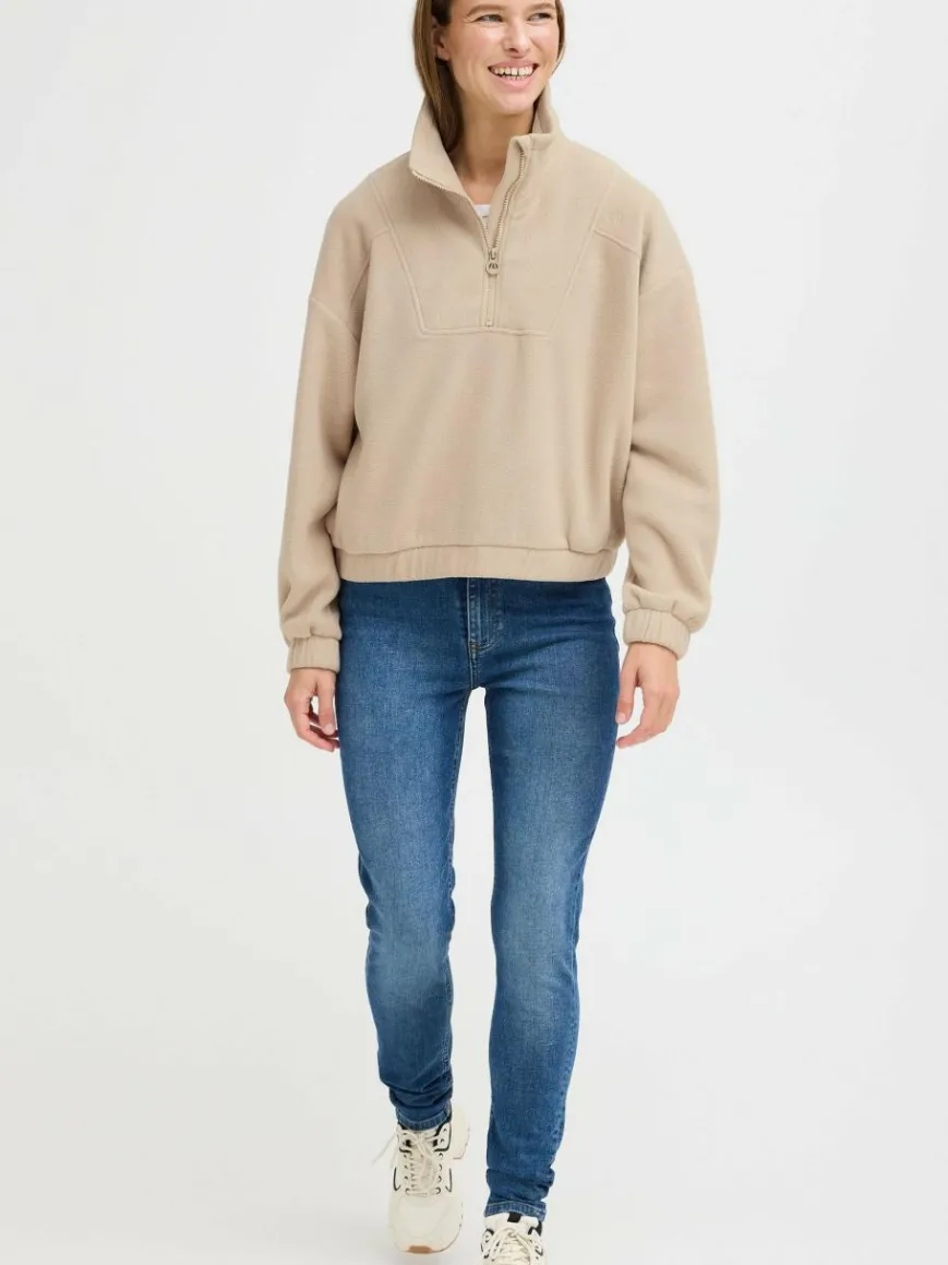 North Bend Sweatshirts & Sweatjacken*Damen Troyer beige uni
