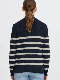 OXMO Sweatshirts & Sweatjacken*Damen Troyer - OXFSANVA indigo gestreift