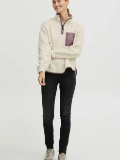 OXMO Sweatshirts & Sweatjacken*Damen Troyer - OXPiala beige gemustert