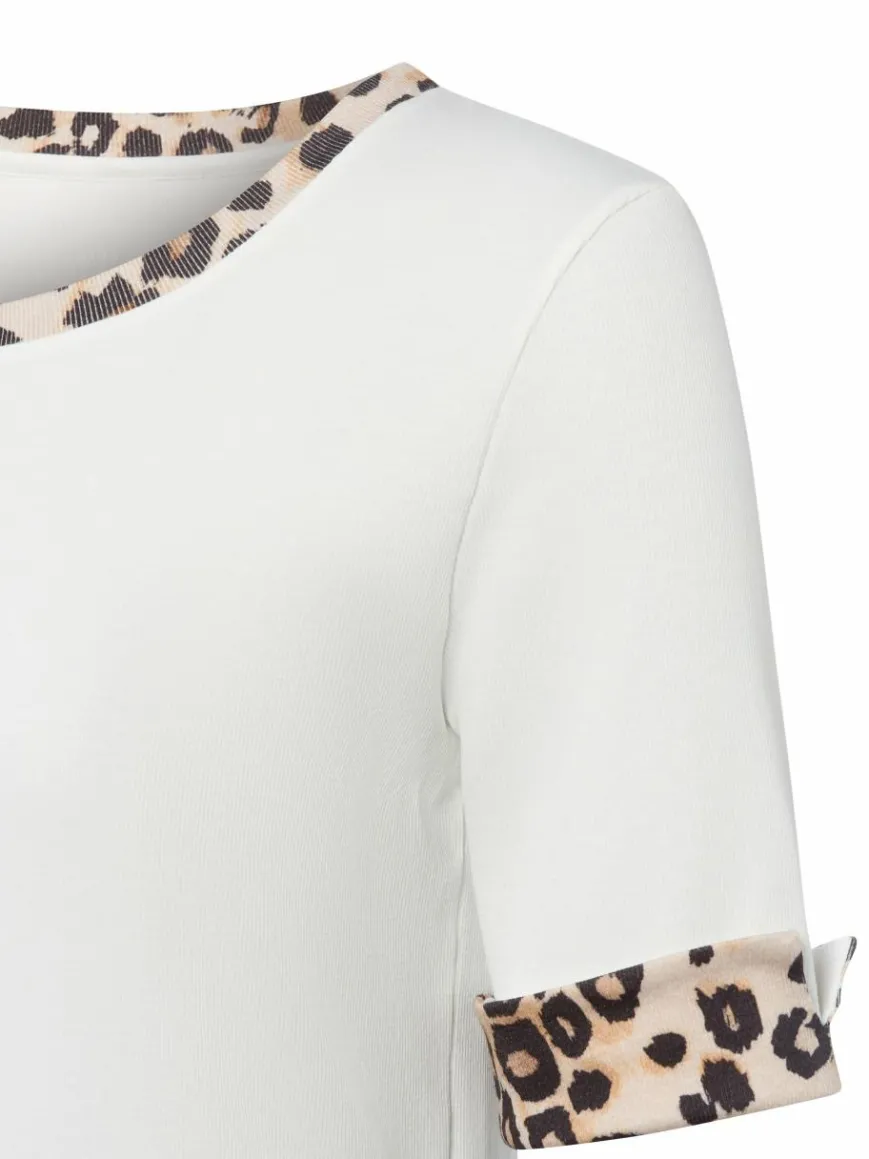 Marc Cain Collections Shirts & Tops*Damen T-Shirt ecru beige strukturiert